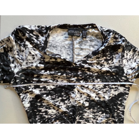 ATTITUDES BY RENEE COMO JEEREY GODET MIDI DRESS BLACK & WHITE  NWT SIZE L TALL - Picture 6 of 6